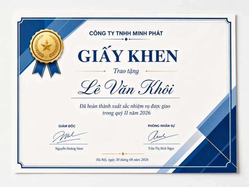 In ten hang loat tren giay khen tu file Excel