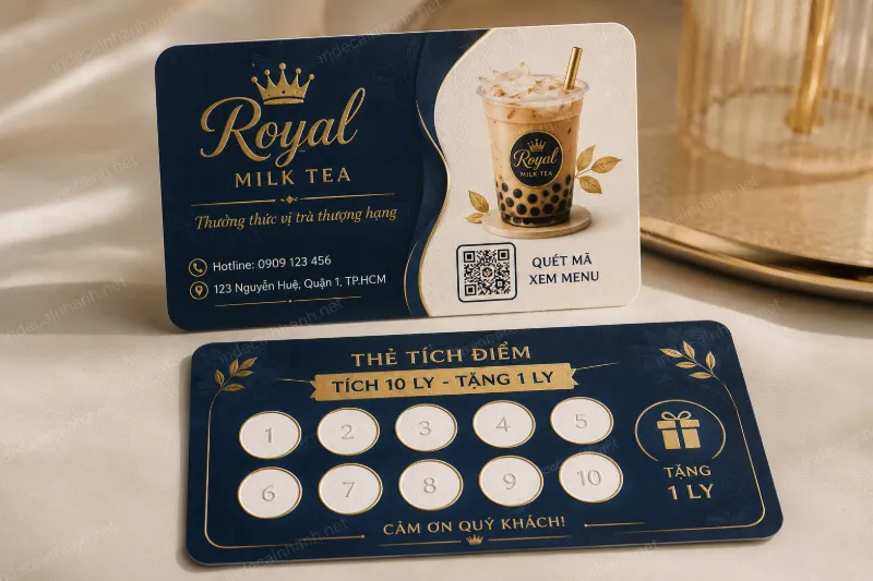 card tich diem cho quan tra sua