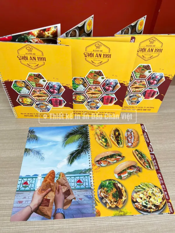 mau menu nhua thiet ke doc quyen banh mi hoi an