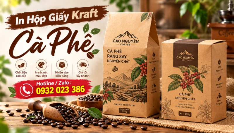 in hop giay kraft dung cafe