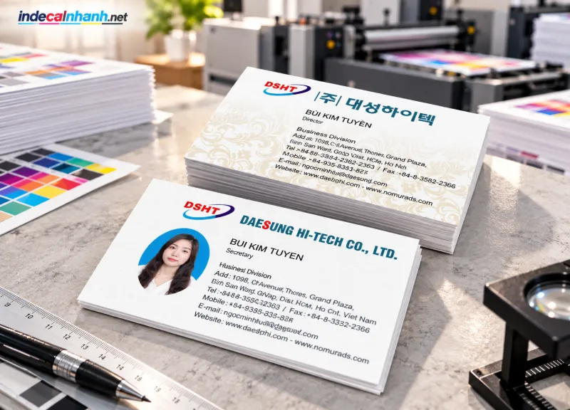Danh thiếp Daesung giữa xưởng in hiện đại
