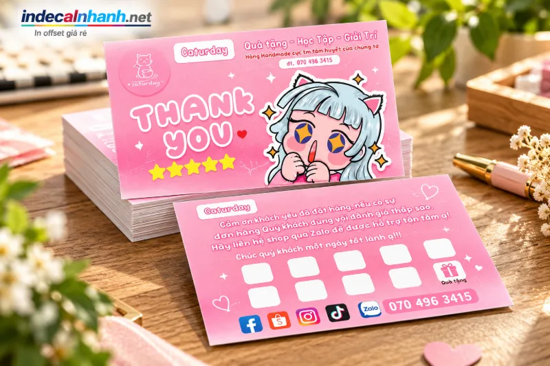 Thiệp cảm ơn Caturday phong cách kawaii